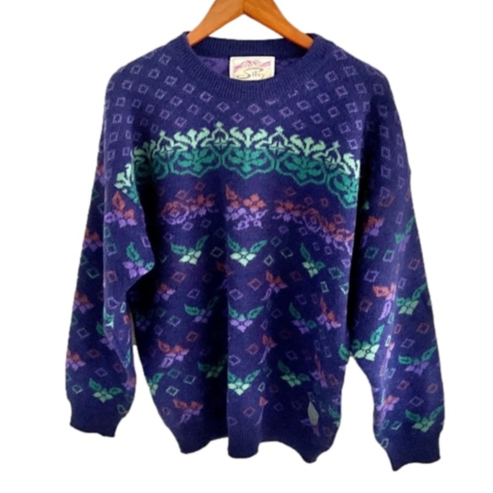 Vintage Silvy purple wool sweater